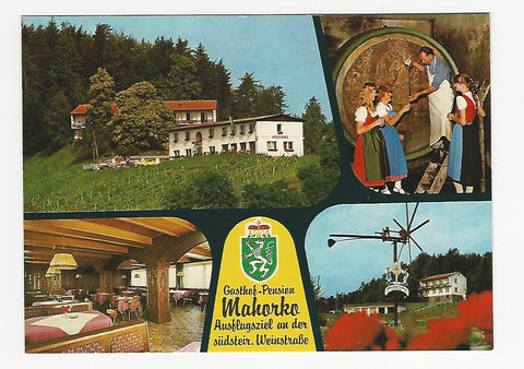 AK Leutschach, Glanz 82. Gasthof Pension Mahorko.