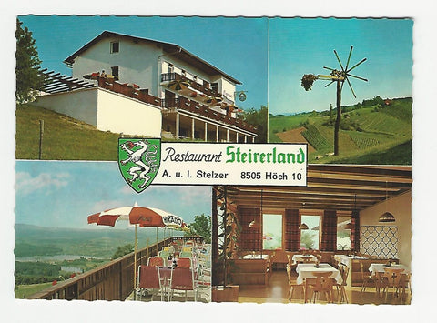Werbe-AK Höch 10. Restaurant Steirerland. A. u. I. Stelzer.