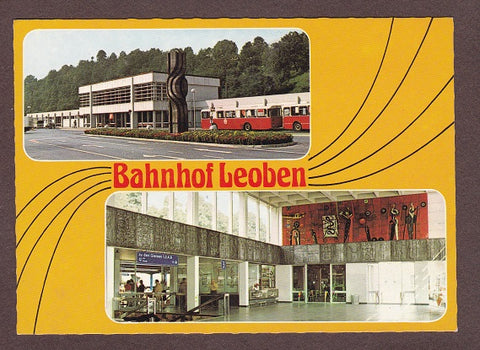 AK Bahnhof Leoben.