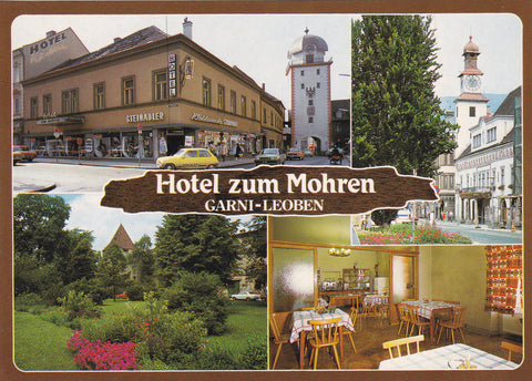 AK Leoben. Hotel zum Mohren. Garni. (1985)