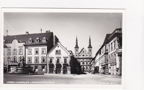 AK Leoben. Hauptplatz u. Stadtpfarrkirche.
