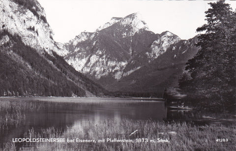 AK Leopoldsteinersee bei Eisenerz mit Pfaffenstein. (1964)
