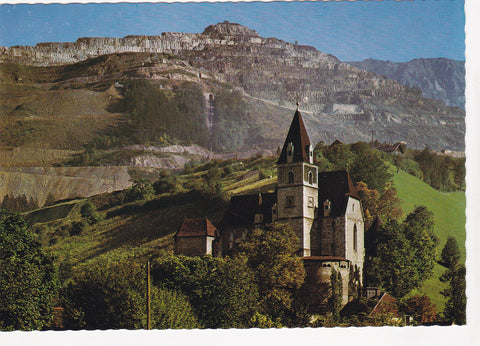 AK Eisenerz. Stadt-Pfarrkirche St. Oswald. Blick auf den Erzberg.