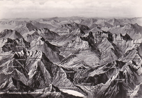 AK Panorama von Eisenerz und Umgebung. (1957)