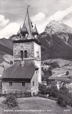 AK Eisenerz, Schichtturm mit Pfaffenstein. (1962)