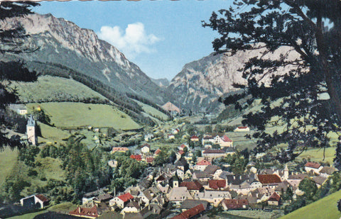 AK Eisenerz mit Kaiserschild und Seemauer. (1956)