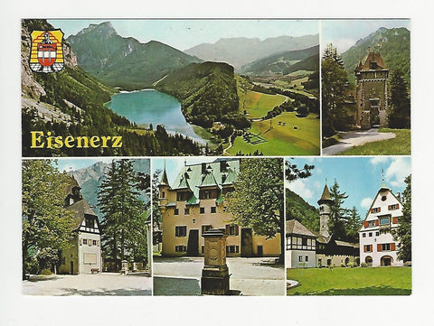 AK Eisenerz. Schloß Leopoldstein, Leopoldsteinersee, Pfaffenstein.