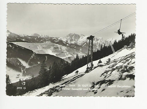 AK Präbichl, Polster Schlepplift Bergstation mit Polster Sessellift und Erzberg.