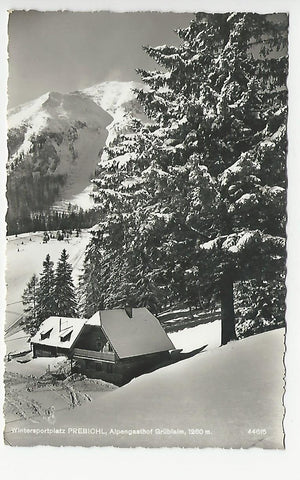 AK Wintersportplatz Prebichl. Alpengasthof Grüblalm. (1955)