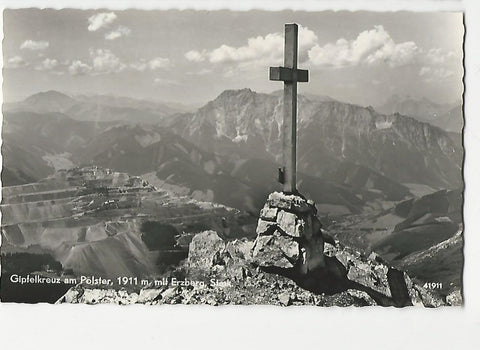 AK Gipfelkreuz am Polster mit Erzberg (1957)