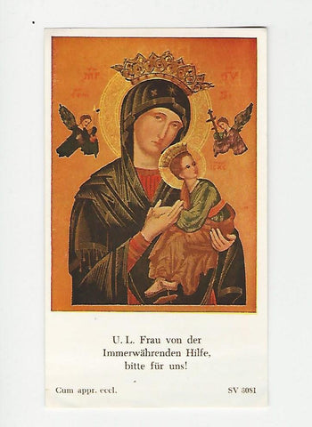 Heiligenbildchen Missionsgruß. Gnade und Segen wünschen Dir die Missionäre aus dem Redemptoristenkolleg Leoben.