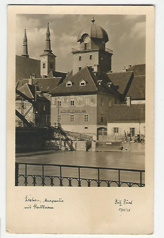 AK Leoben, Murpartie mit Stadtturm.