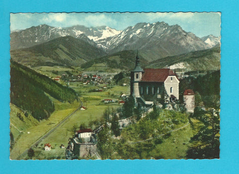 AK Wallfahrtskirche Freienstein mit Trofaiach und Eisenerzer Alpen.