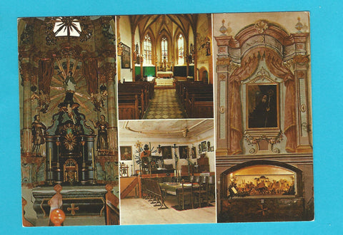 AK Kammern. Kirche und Pfarrhof (Hochaltar, Museum-Raum v. 1700, Johannesaltar, Krenauer Bendiktaltar mit Krippe)