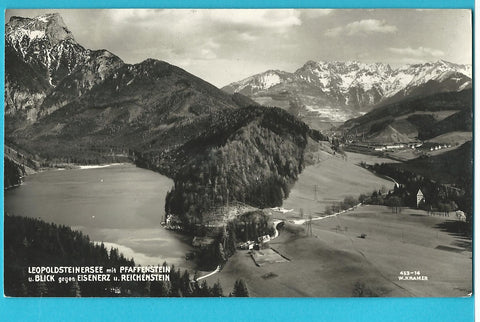 AK Leopoldsteinersee mit Pfaffenstein u. Blick gegen Eisenerz u. Reichenstein.