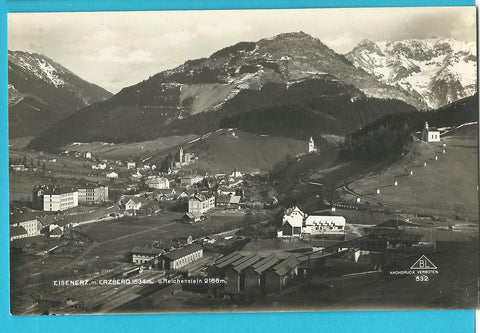 AK Eisenerz mit Erzberg und Reichenstein. (1929)