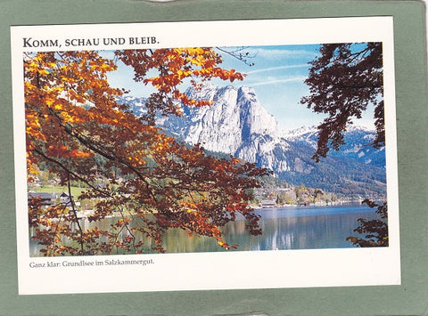 Werbe-AK Komm, Schau und Bleib. Ganz klar: Grundlsee im Salzkammergut.
