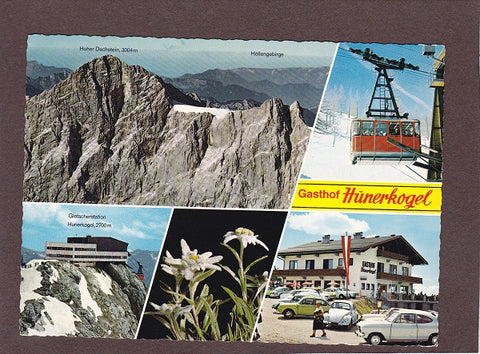 AK Gasthof Hunerkogel. Bes. H. u. E. Knaus. Ramsau an der Dachstein-Südwandbahn.