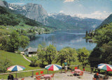AK Grundlsee mit Backenstein und Totem Gebirge.
