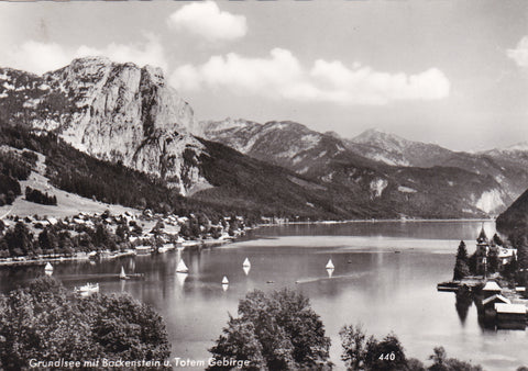 AK Grundlsee mit Backenstein u. Totem Gebirge.