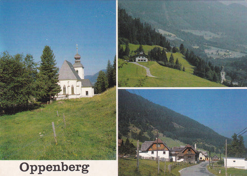 AK Wallfahrtskirche Oppenberg. Gasthof Schartner mit Blick gegen Gulling.