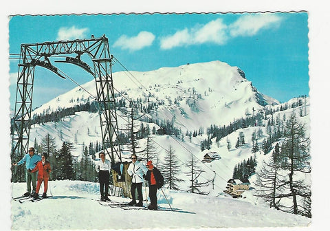 AK Tauplitzalm mit Kriemandl - Lawinenstein. Blick vom Lärchkogl-Lift gegen Kriemandl Bergstation.