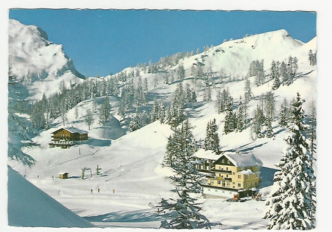 AK Tauplitzalm mit Lawinenstein und Schneiderkogel. Alpengasthof Hiezegger und Gasthof Zand.