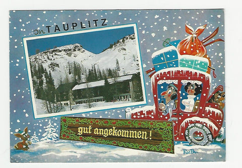 AK In Tauplitz gut angekommen. Voest-Erholungsheim.