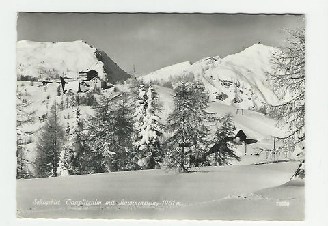 AK Schigebiet Tauplitzalm mit Lawinenstein. (1967)