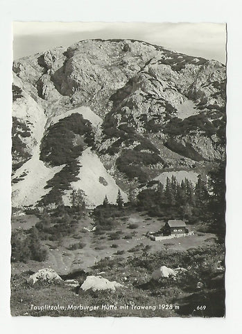 AK Tauplitzalm, Marburger Hütte mit Traweng.