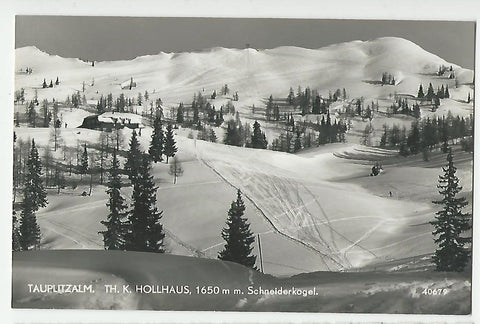 AK Tauplitzalm. Theodor-Karl-Hollhaus mit Schneiderkogel.
