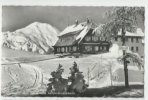 AK Schigebiet Tauplitzalm, Naturfreundehaus. (1963)