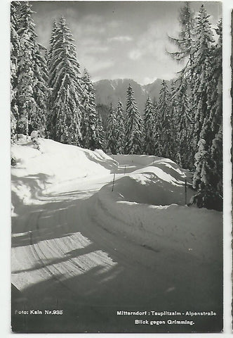 AK Mitterndorf: Tauplitzalm - Alpenstraße. Blick gegen Grimming.