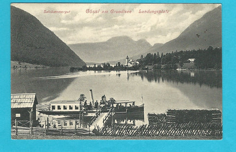 AK Gössl am Grundlsee. Landungsplatz.
