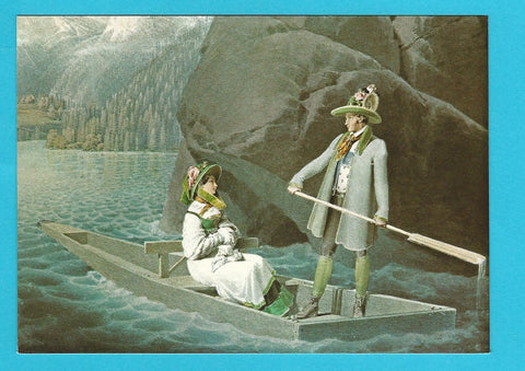 AK Ausseer Land. Erzherzog Johann und Anna Plochl. Plättenfahrt über den See. (nach einem Gemälde von Loder).
