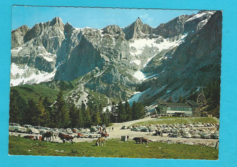 AK Talstation der Dachsteinsüdwandbahn. Gletscherbahn Ramsau. Parkplatz Türlwand mit Trasse und Bergstation.