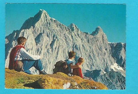 AK Gipfelrast am Röthel- oder Rettenstein mit Blick in die Dachstein-Südwände.