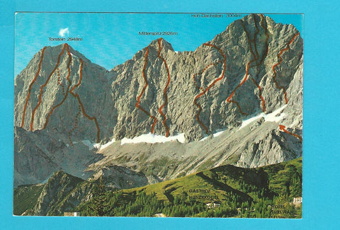 AK Die Dachstein-Südwände und ihre Kletterführen.