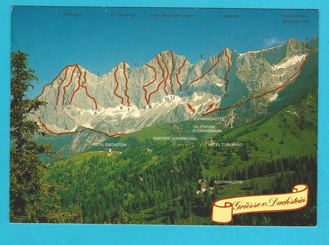 AK Die Dachsteinsüdwände und ihre Routen.