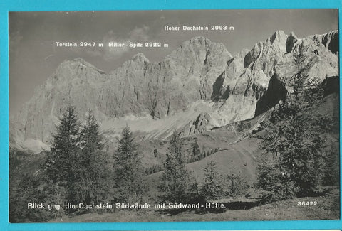 AK Blick geg. die Dachstein Südwände mit Südwand-Hütte. (1943)