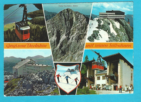 AK Gruß vom Dachstein mit seinen Seilbahnen.