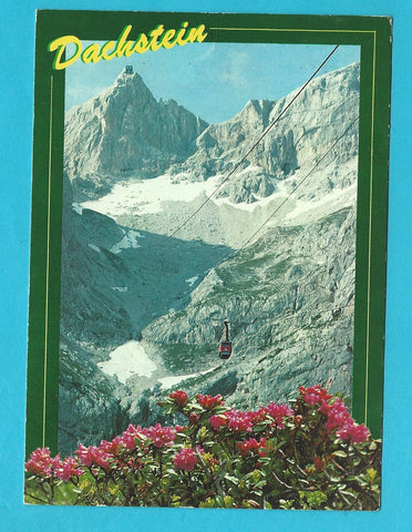 AK Dachstein-Südwand und Gondelbahn mit Hunerkogel. (1984)