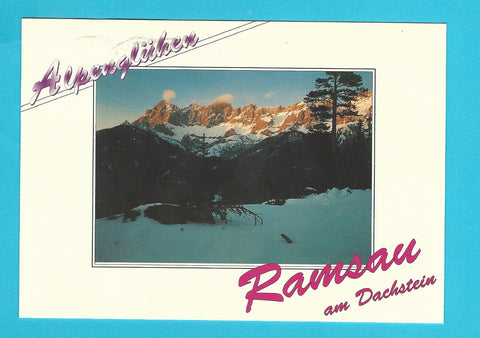 AK Ramsau am Dachstein. Alpenglühen.