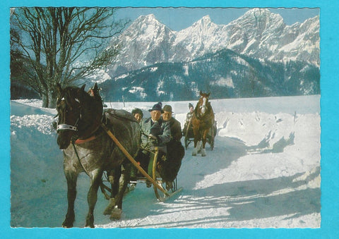 AK Fröhliche Schlittenfahrt im Dachstein-Tauerngebiet.