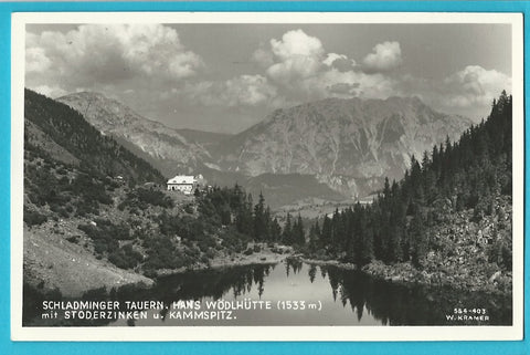 AK Schladminger Tauern. Hans Wödlhütte mit Stoderzinken und Kammspitz.