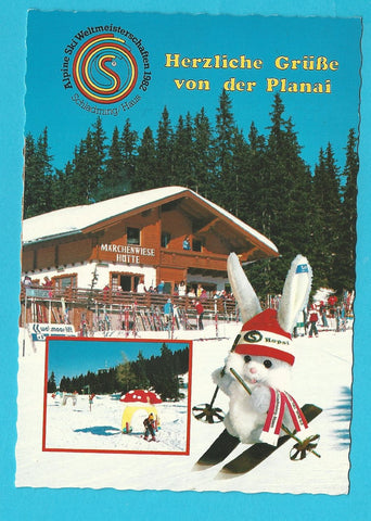 AK Alpine Ski-Weltmeisterschaften 1982 Schladming/Haus. Herzliche Grüße von der Planai.