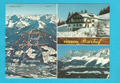AK Schladming. Pension Poserhof. H. Lettner. Planaistraße.