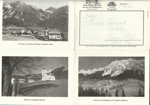 Kartenbrief Ramsau. Gasthof Kulm. Gelaufen 1929.