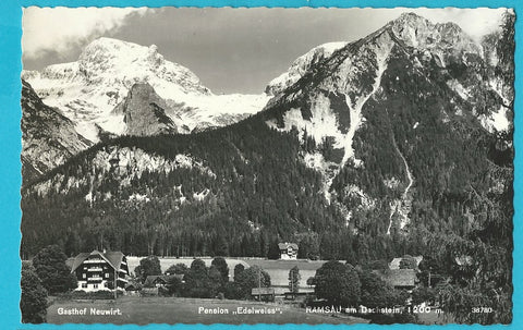 AK Ramsau am Dachstein. Gasthof Neuwirt. Pension Edelweiss. (1962)