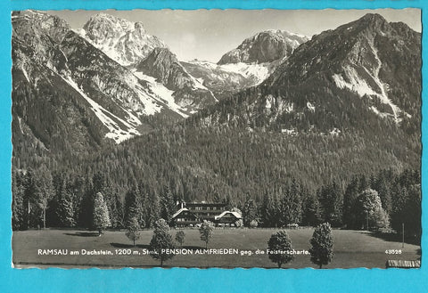 AK Ramsau am Dachstein. Pension Almfrieden. (1961)